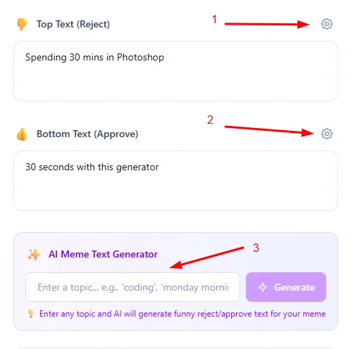 Drake Meme Generator - Adding custom text and generating memes with AI