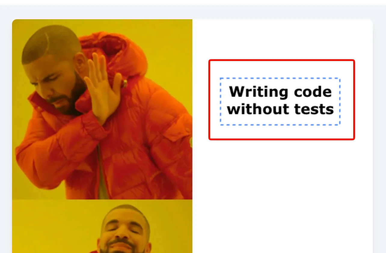 Dragging and dropping text on Drake meme