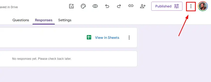 The three-dot "More" menu showing additional options like collaborator access.
