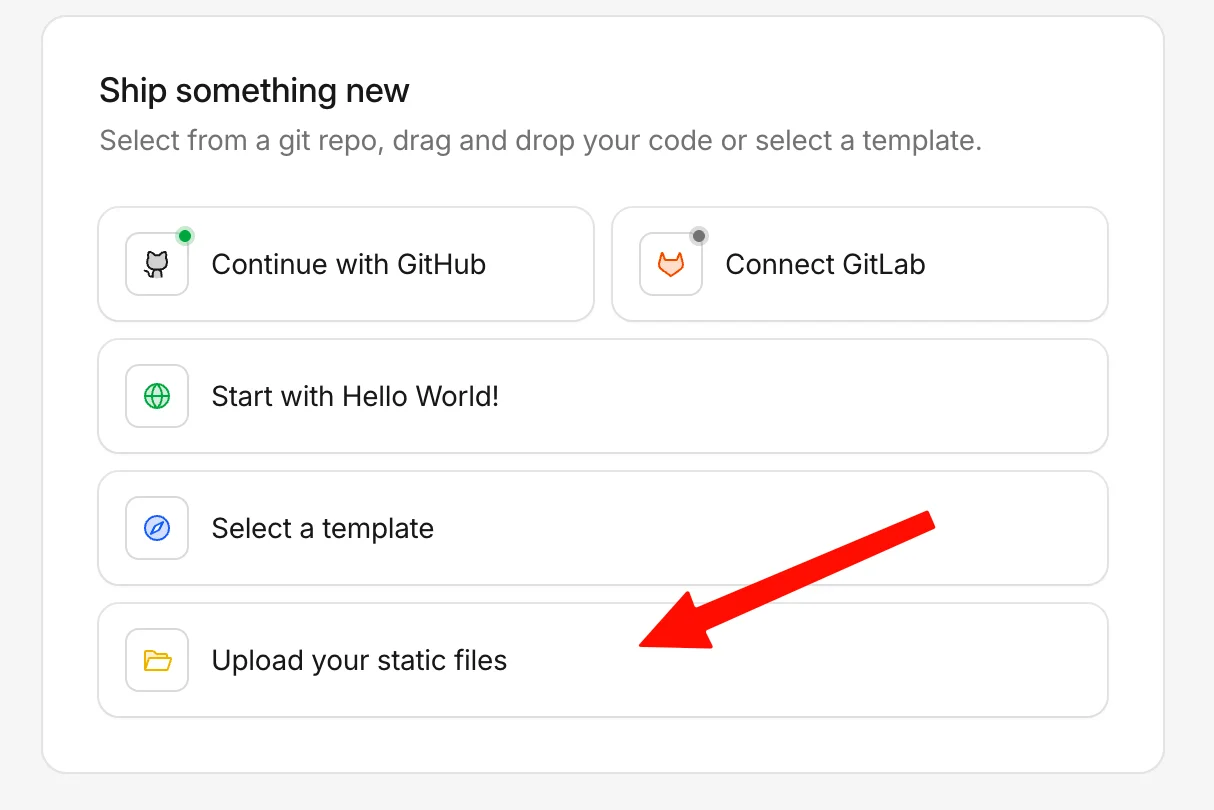 Cloudflare upload static files option