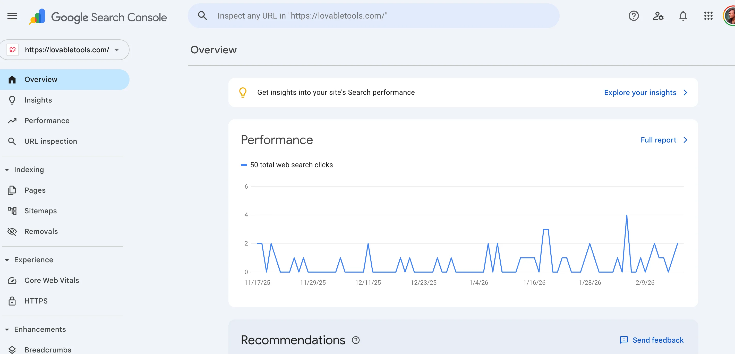 Google Search Console login page displayed in browser  