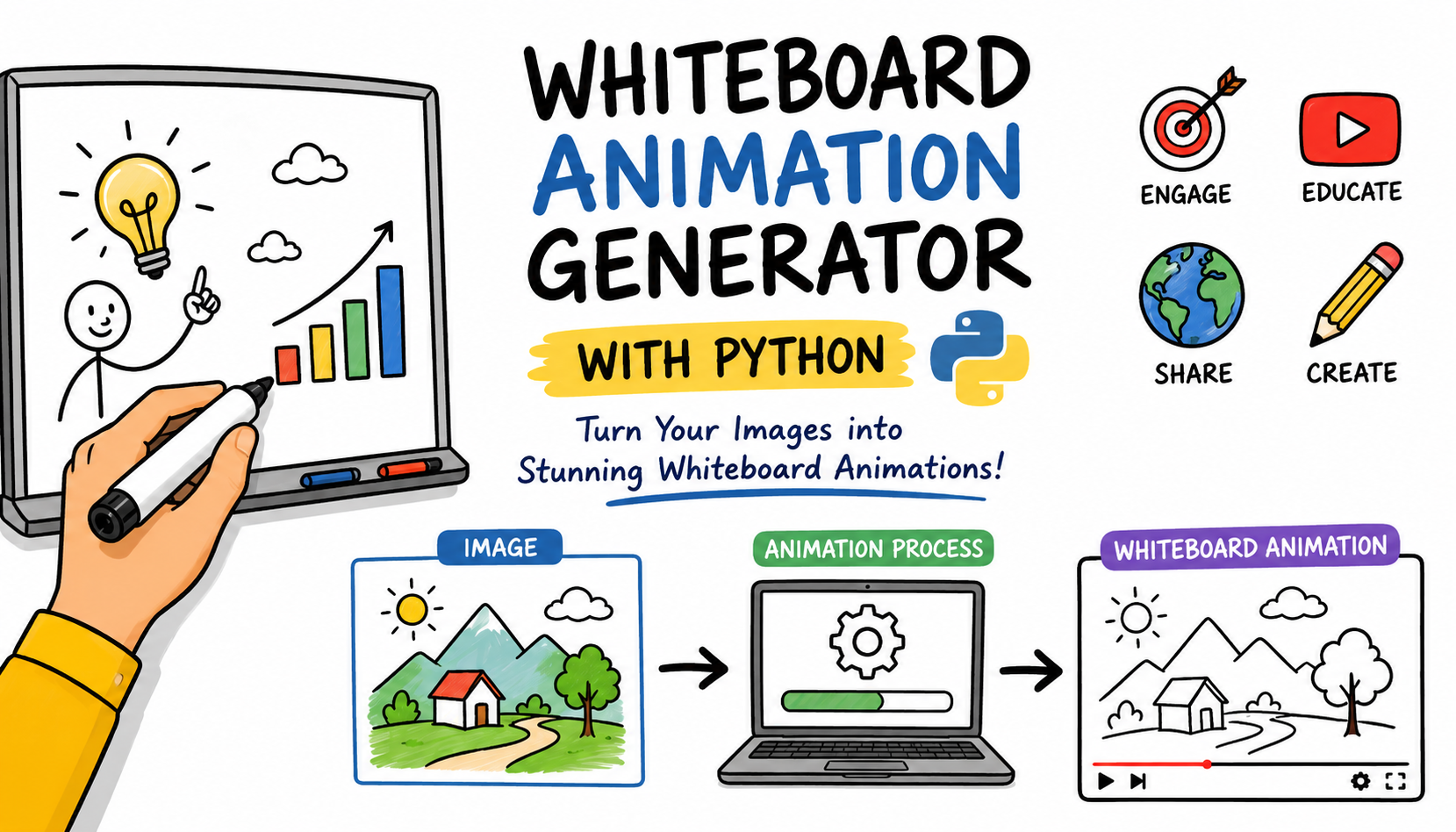 Whiteboard Animation Generator with Python: A Complete Step-by-Step Guide